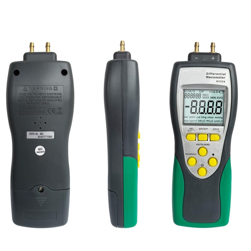 Vanlison Professional-Grade Digital Manometer, ±241.3kPa/35PSI Gas Pressure Tester with Backlit LCD, 11 Units Conversion MAX/MIN/AVG & Data Logging, HVAC/Automotive Diagnostic Tool (Includes Battery) - Image 2